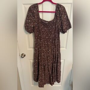 Sonoma Purple Boho Prairie Cottage Ditzy Floral Print Maxi Dress